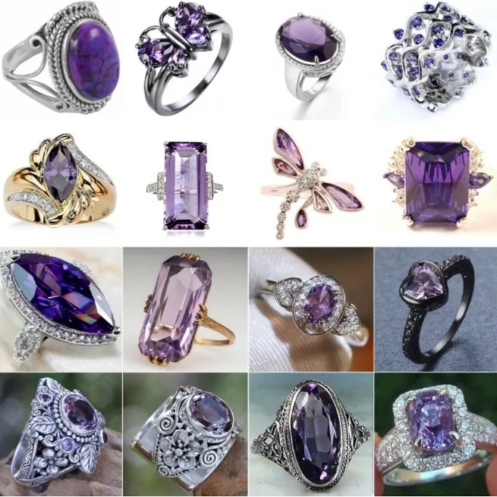 Jewelry Rings Purples Violet Lavender Shades Of Purple Rings Jewelry All Sizes